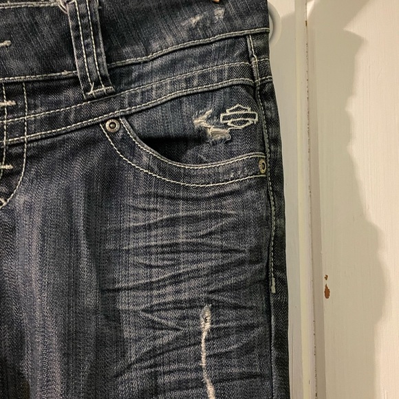 Harley-Davidson y2k(2011) cropped jeans size 4 EUC - Picture 3 of 9